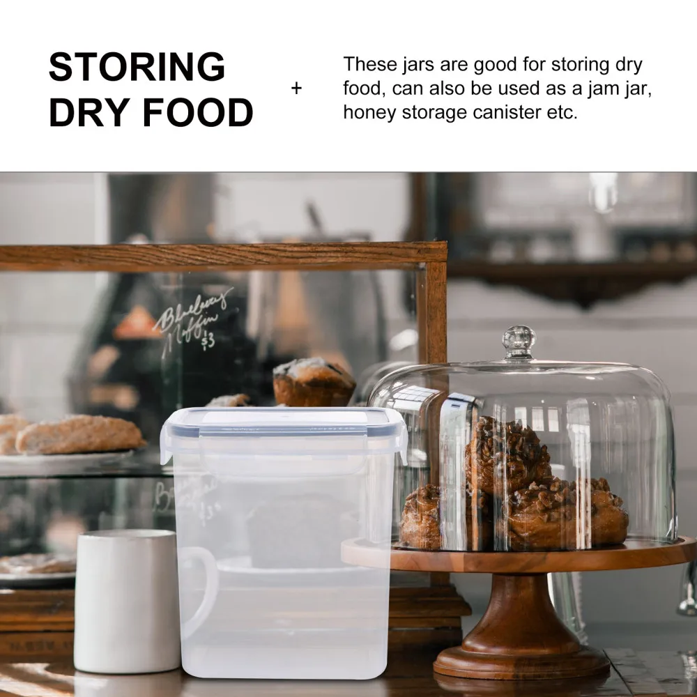 

1Set Sealed Cereal Storage Jar with Lid Simple Kitchen Dried Food Holder