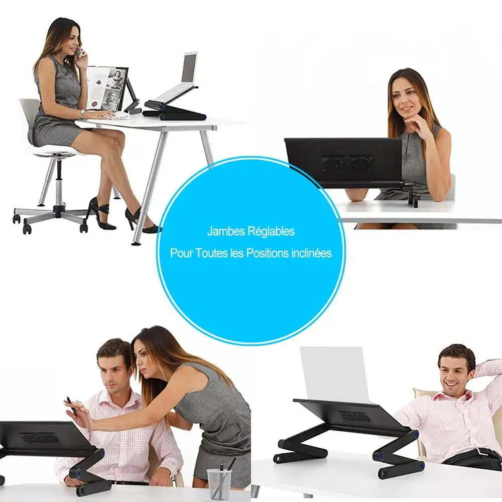 Laptop Table Stand With Adjustable Folding Ergonomic Design Notebook Desk For Ultrabook Netbook Or Tablet Mouse Pad |