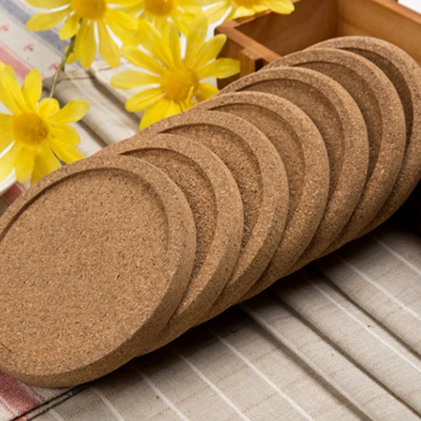 Набор простых круглых пробковых подставок 12 шт./лот коврик для кофейной чашки