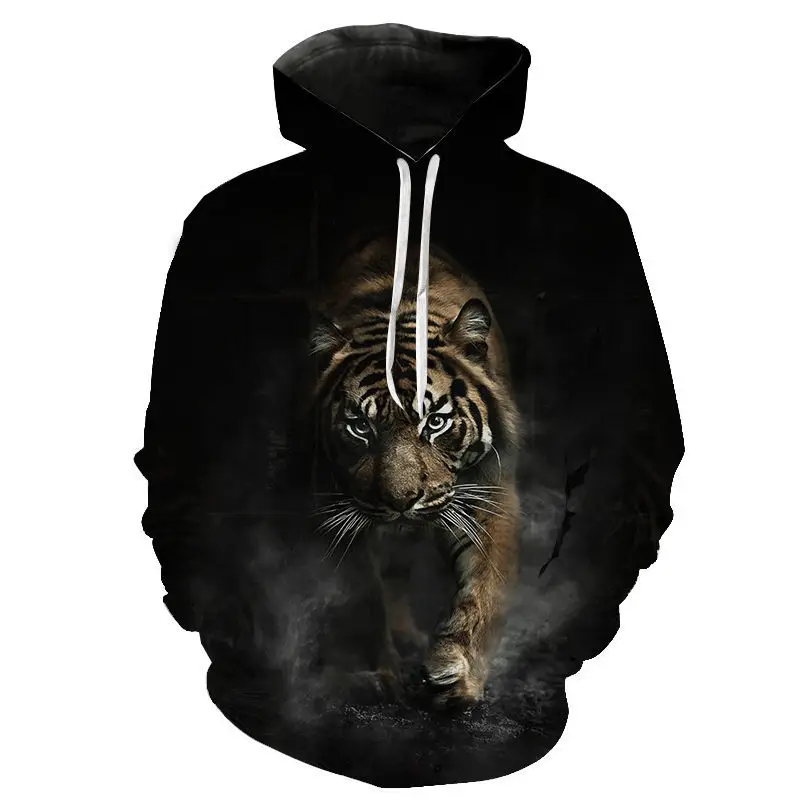

New 3D Print Hoodies Animal Hooded Pullovers Cool Tiger Hoodie Men Women Children Streetwear black Sweatshirts Harajuku Hoody