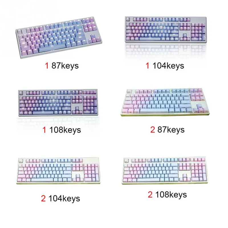 Двойной Выстрел декоративный Keycap Набор игровой офис радуга цвет PBT Мода Dyesub