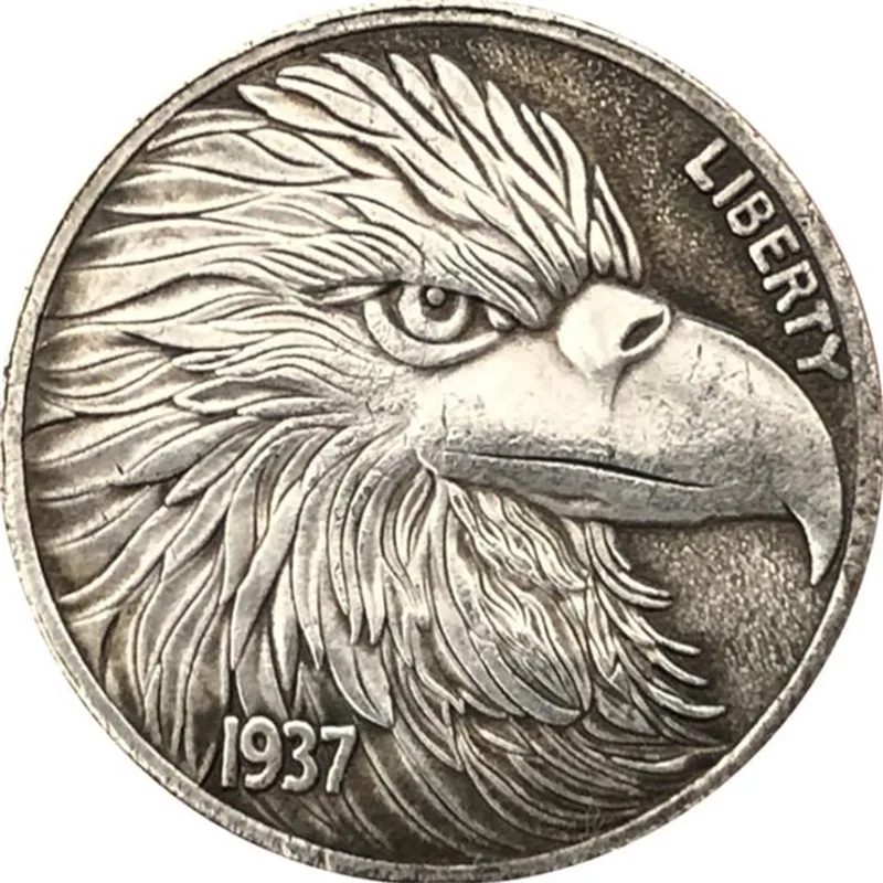 

1937 Eagle head AB Souvenir Coins Collectibles 3D Antique Metal Commemorative Morgan Hobo Coin Copy Home Decor New Year Gifts