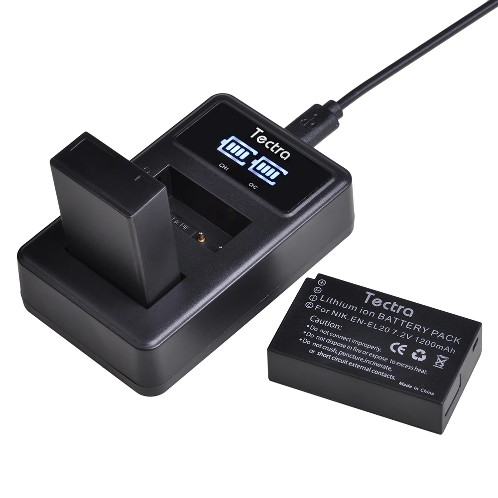 2 шт. EN-EL20 RU EL20a Батарея+ светодиодный USB Зарядное устройство для цифровой камеры Nikon Coolpix P1000 Nikon1 J1, J2, J3 Nikon1 AW1 ENEL20 батареи