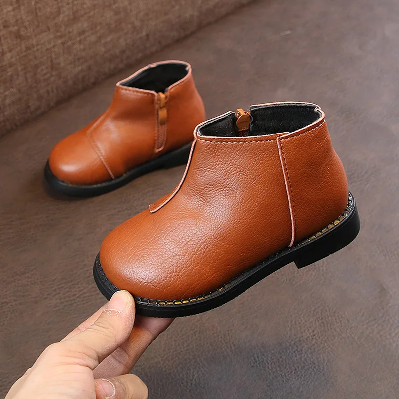 COZULMA/осенне-зимние детские ботильоны с плюшевой подкладкой для мальчиков и