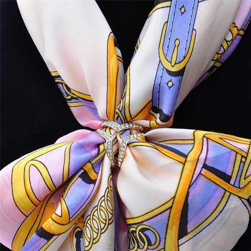 Простой три кольца кристалл шаль Пряжка Женская мода пряжка для шарфа