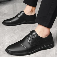 2021 new autumn office formal shoes men leather sole spring classic black derby shoe man high quality comfortable shoes for male