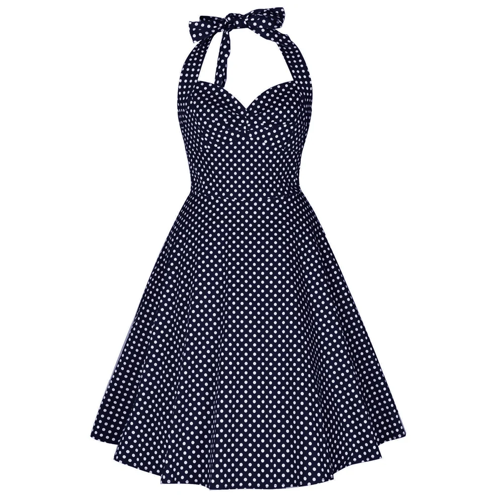 Женское хлопковое платье в горошек SISHION черное красное ТРАПЕЦИЕВИДНОЕ ПЛАТЬЕ с