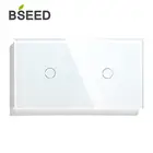 Bseed 2 Gang 2 Way сенсорный переключатель 157 мм светильник переключатель Белый черного и золотого цвета с украшением в виде кристаллов класса Панель переключатель