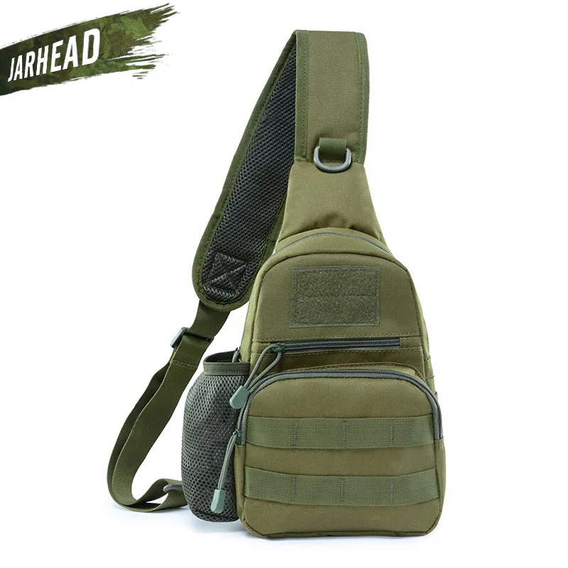 ArmyGreen Уличные сумки Оксфорд рюкзак тактический Molle нагрудный пакет один Слинг Сумка через плечо сумка для альпинизма походная сумка - Цвет: ArmyGreen