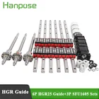 HIWIN Линейная рейка HGR25 линейная направляющая Любая длина + линейные блоки подшипников + шариковый винт SFU1605 + BK12BF12 + DSG16H + муфта