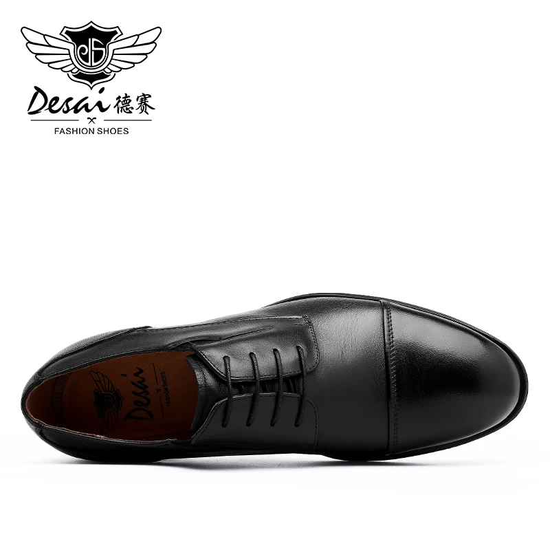 Мужские классические туфли Desai коричневые офисные из натуральной воловьей кожи