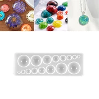1 pcs half ball gem silicone molds oblate cabochon pendant charms epoxy resin mold for diy necklace jewelry making crafts supply