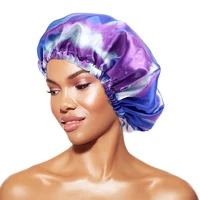 10pcs double layer satin bonnets for women waterproof elastic eva oil proof smoke cap perm shower cap wholesale bonnets headwrap