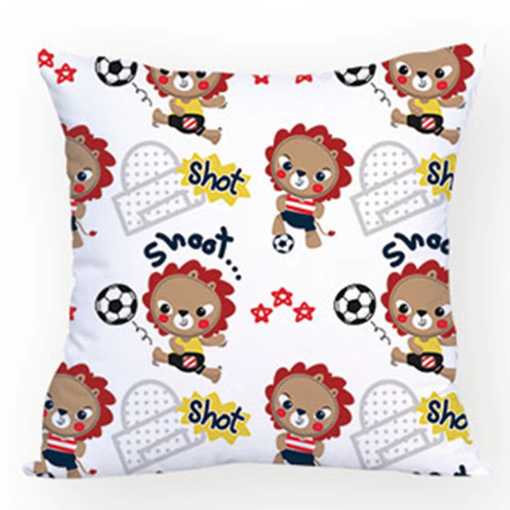 Cartoon Animal Football Cushion Cover Decorative Comfortable Pouf Pillows Geometirc Letter Living Room Relax | Дом и сад