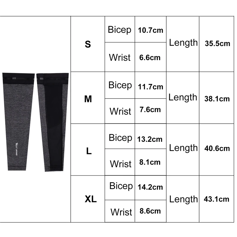 WEST BIKING 1 пара спортивных дышащих быстросохнущих рукавов для езды на велосипеде