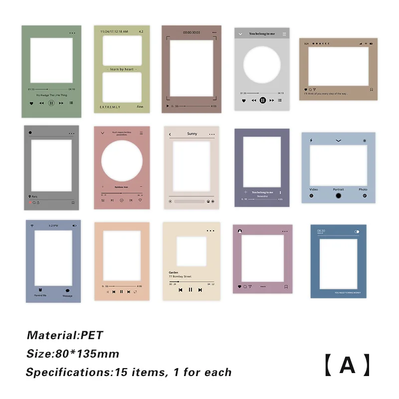 

Mr.paper 4 Designs 15Pcs/Bag Time Boundary Series Ins Simplicit Style Creative Hand Account DIY Decor Collage Material Stickers