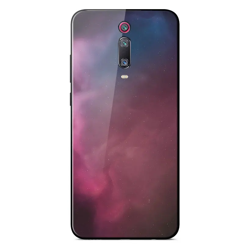 

Case For Xiaomi 9T Pro Mirror Painted Tempered glass shockproof Back Cover For Xiaomi 9T High Quality Silicone Frame Phone Case