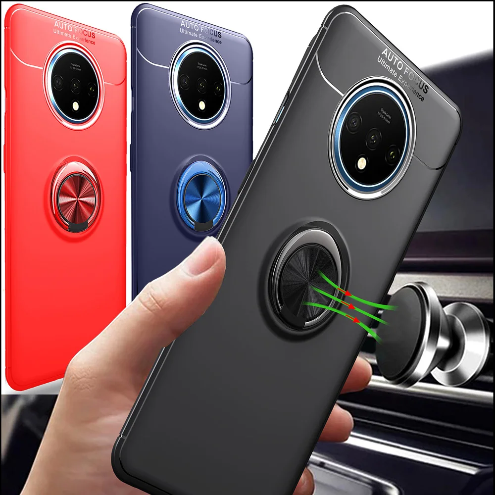 Автомобильный Магнитный чехол для Oneplus 7T Pro с кольцом-держателем магнитный