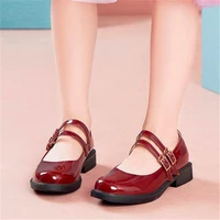 new girls leather shoes children student black dress soft bottom princess flats british style baby toddler kids shoes 02