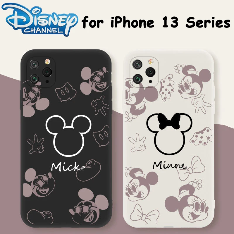 

Disney Mickey Minnie All-inclusive Silicone Case for iPhone 13 12 11 Pro Max XR XS Max 7 8 Plus X Full Body Phone Back Cover