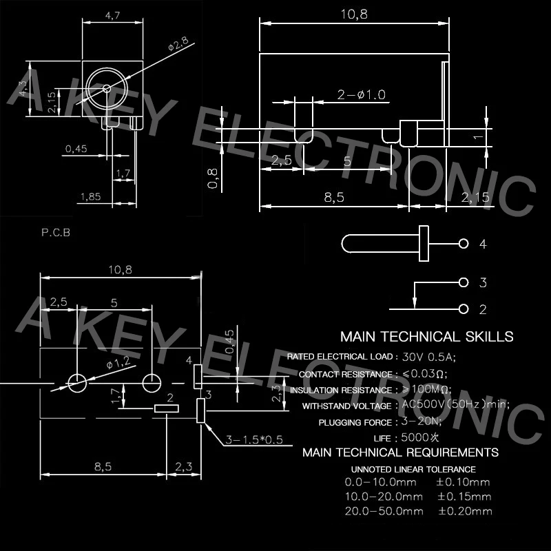 Разъем питания постоянного тока с интерфейсом для зарядки штатив-Трипод
