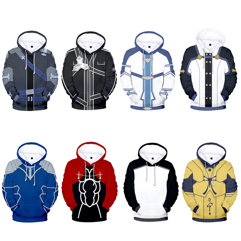 

Kids Cosplay Sword Art Online Hoodies Anime SAO 3D Printing Costume Men and Women Pullover Harajuku Sweatshirts XXS-4XL