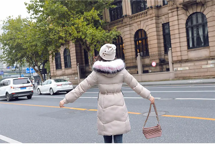 Abrigos Mujer Invierno женское пальто с капюшоном средней длины пальто парка Меховая зимняя куртка женская зимняя Толстая куртка женская