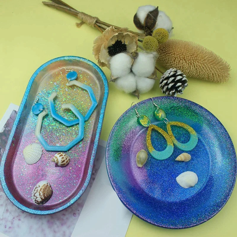 

4PCS Silicone Resin Molds, Jewelry Resin Molds Epoxy Resin Tray Molds for DIY Jewelry Tray, Ring Holders, Soap Dish