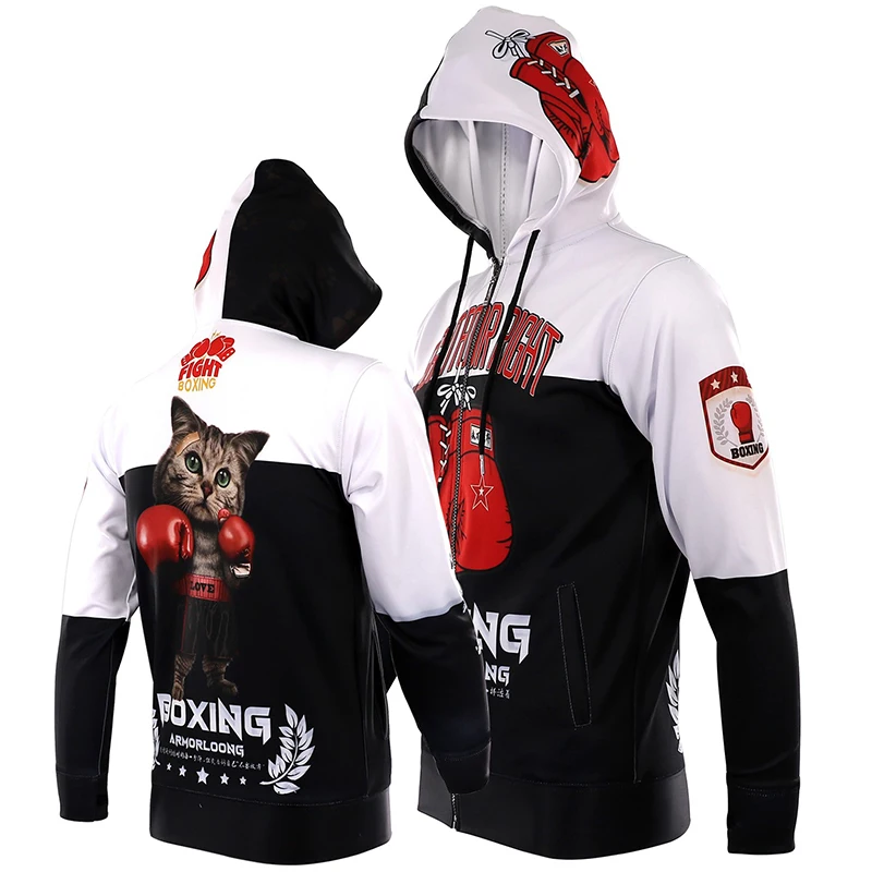 

MMA Comprehensive Sports Fighting Training Martial Arts Hooded Sweater Men's Fitness Muay Thai Suit Sanda Cat Jacket