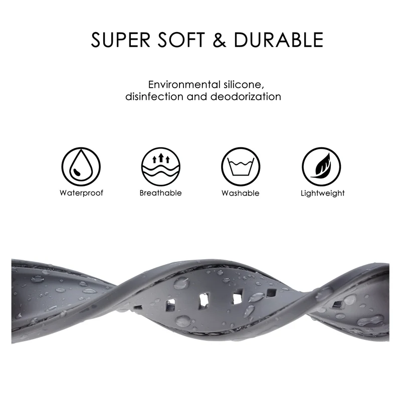 Anbeer Siliocne Watchband Men Diving Rubber Replacement Bracelet 18mm 20mm 22mm 24mm Blue Wristband