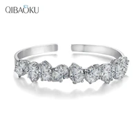 sterling silver 925 bangle waterdrop pear zircon adjustable bracelet wedding valentine day gift for women fine jewelry