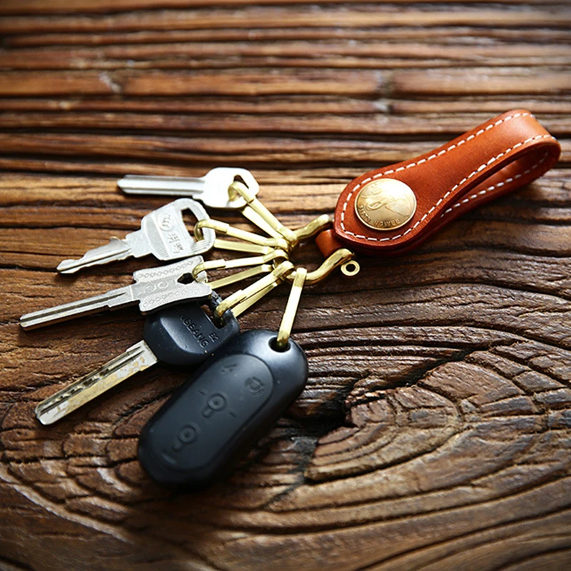 Мужской кошелек для ключей из 100% натуральной кожи винтажный держатель воловьей