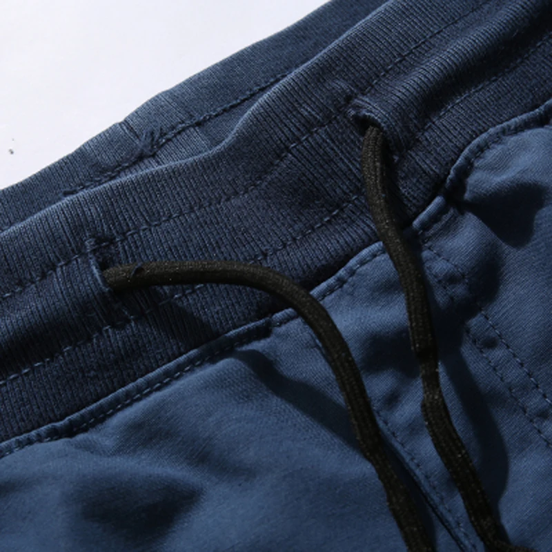 

iSurvivor 2021 Summer New Plus Size Tooling Men's Pure Cotton Fashion Trend Solid Color Tie Five-point Straight Shorts