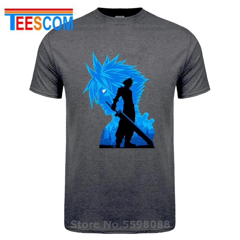 Футболки с японским аниме финальная фантазия мужские футболки FF VII искусственным