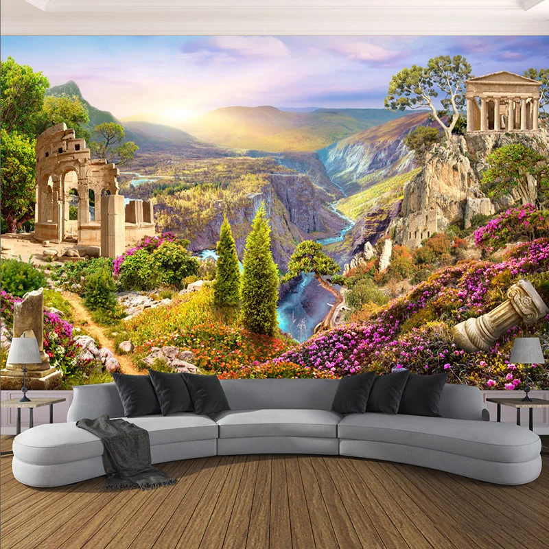 Прямая поставка пользовательские фото обои 3D сад долина пейзаж фотообои природа