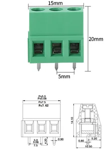 100 шт. стандартные 2 контакта 3 5 0 мм зеленые прямые контакты PCB Винтовые клеммные