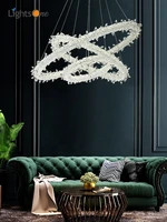 post modern light luxury crystal chandelier ring living room dining room ring firefly lamp