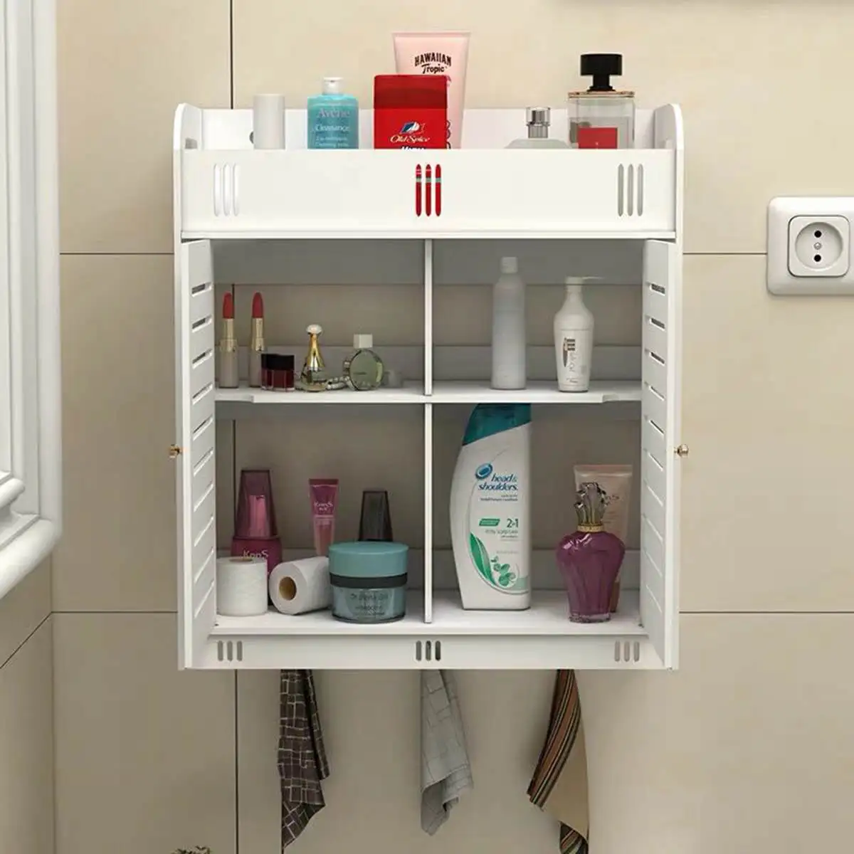 Новый шкаф для ванной комнаты 38x18x43 см настенный туалетный деревянный