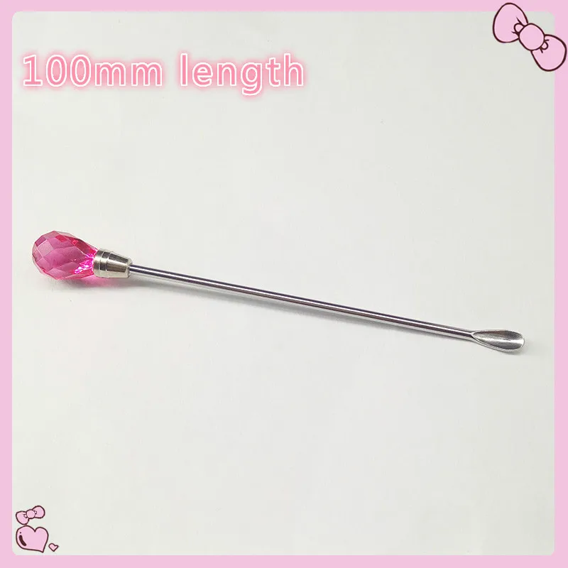 EasyNai 2pcs spoon Stainless Steel Nail Art Stirring Rod Tool Gem Decorated stirrer UV Gel and Acrylic | Красота и здоровье