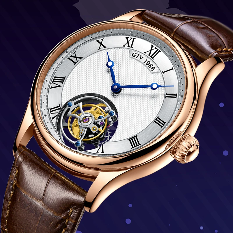 Часы для мужчин Роскошные повседневные модные часы Tourbillon механические
