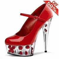 stivali donna schuhe herren rose shallow wedding shoes 6 inch red bottom high heels lolita shoes 15cm platform club nightclub