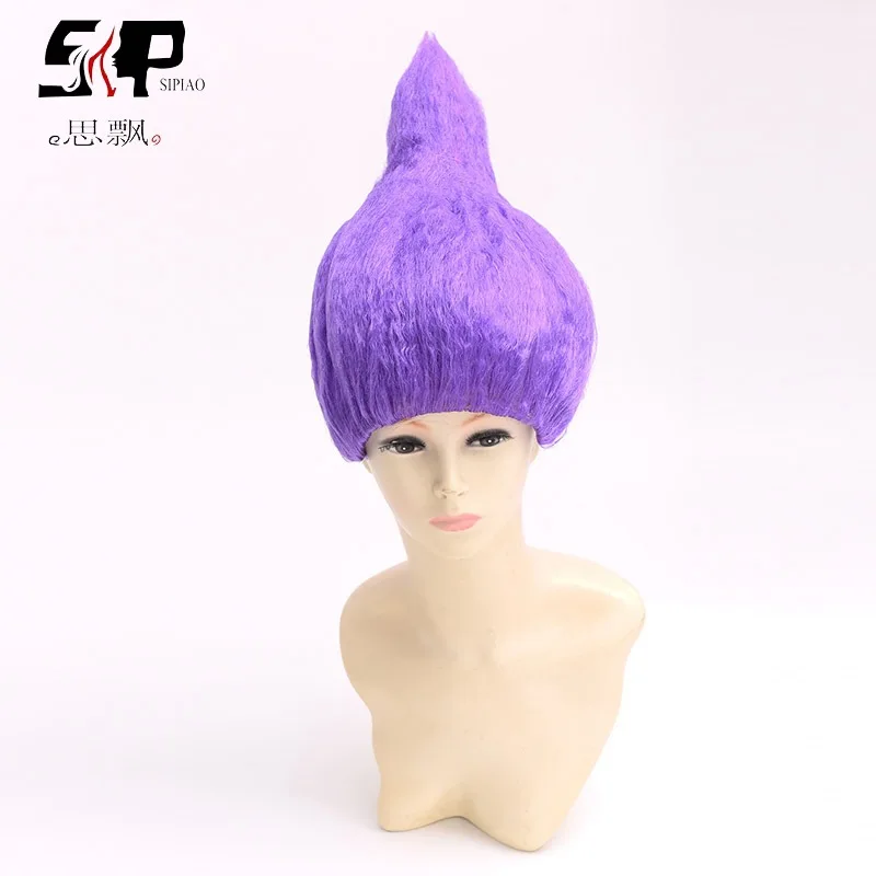 Flame Shape Wig Cosplay Multicolor Short Wigs For birthday Party Synthetic sets Halloween props annual meeting festival Hat | Дом и сад