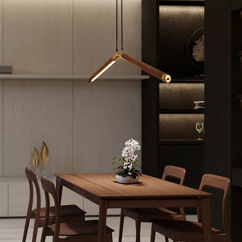 저렴한 Led 미니멀리스트 샹들리에 북유럽 블랙 월넛 크리에이티브 스터디 램프, 커피 바 테이블 램프, 사무실 스트립 램프 저렴한 Led 미니멀리스트 샹들리에 북유럽 블랙 월넛 크리에이티브 스터디 램프, 커피 바 테이블 램프, 사무실 스트립 램프