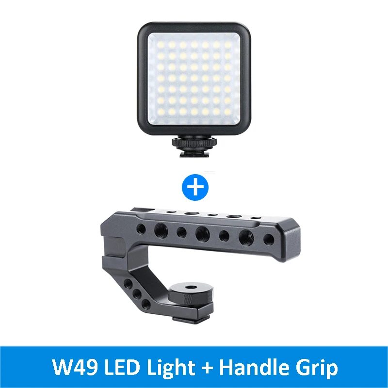 Grip and LED Light DSLR камера рукоятка Ручка Крепление ж/Холодный башмак для sony Nikon Canon Pentax Extersion Bar для монитора микрофон светодиодный заполняющий светильник - Цвет: Grip and LED Light