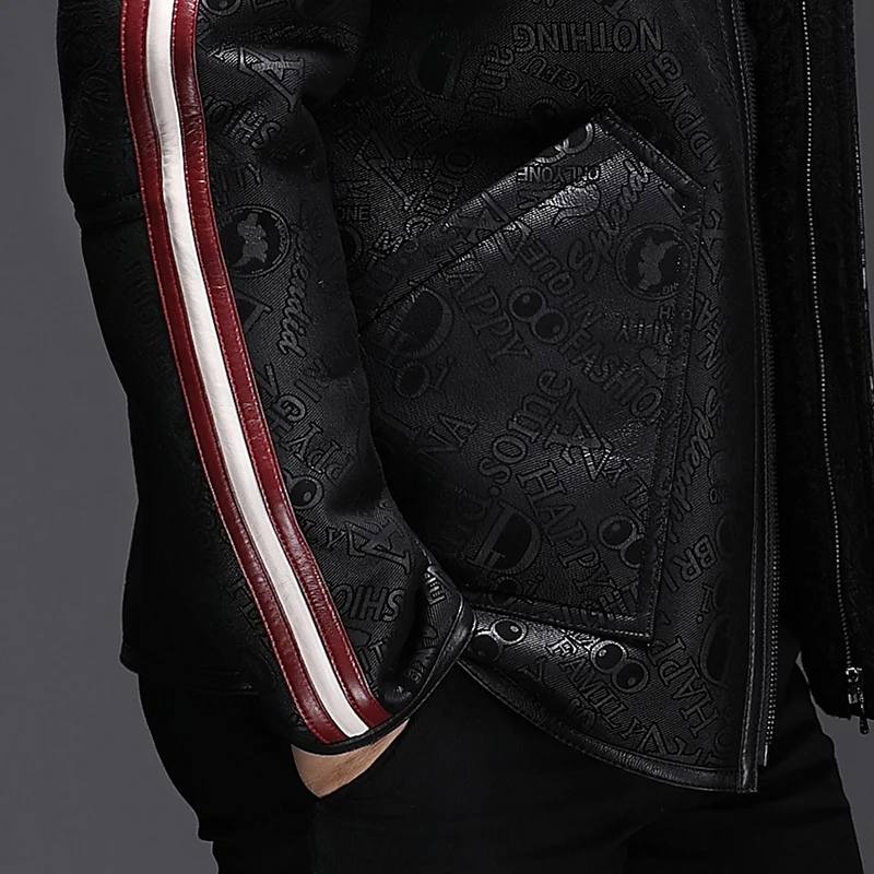 Мех мужской натуральной кожи куртка из овечьей шерсти пальто мужские короткие