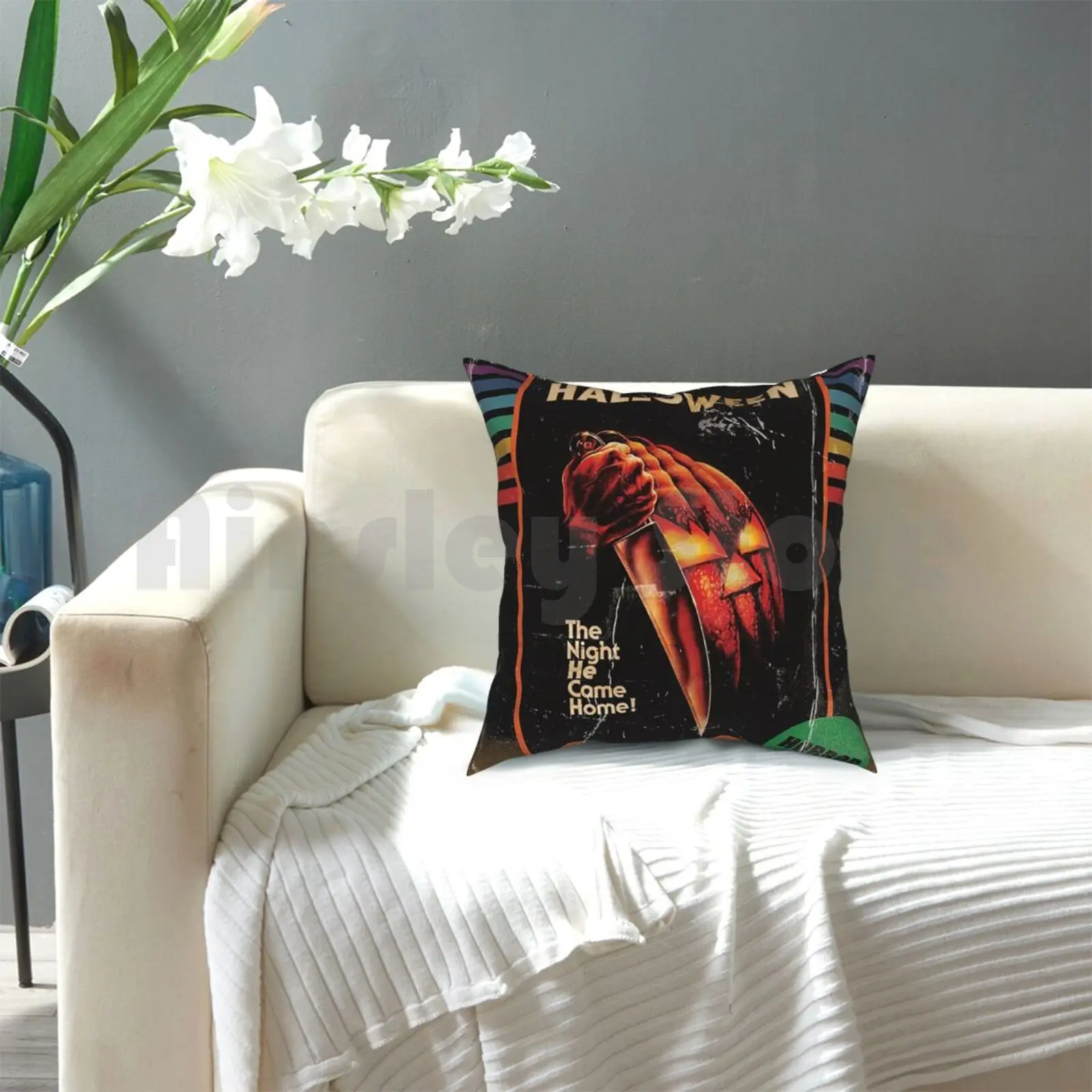 Хэллоуин 1978 Vhs ужас фильм плакат Подушка Чехол напечатанный дом мягкий чехол