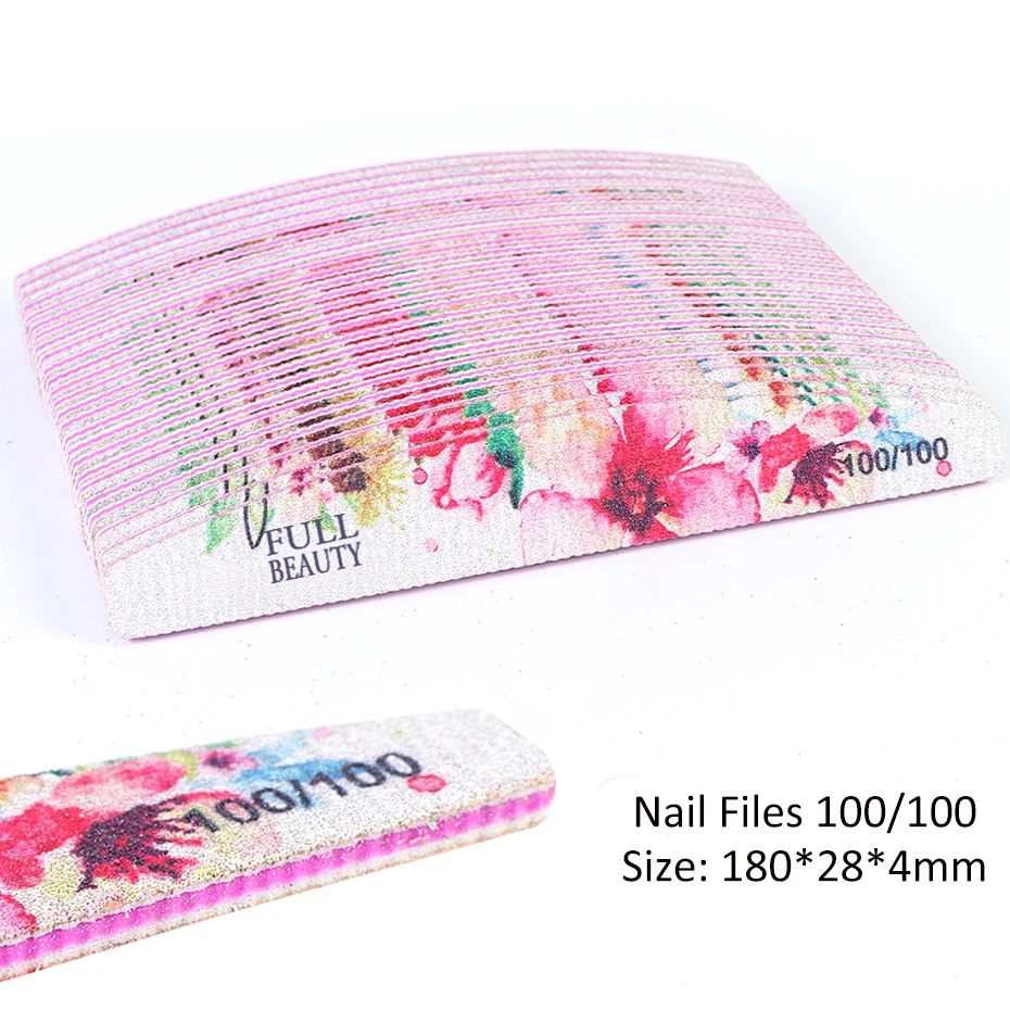 6 шт./лот профессиональные пилки для ногтей полулунообразный шлифовальный