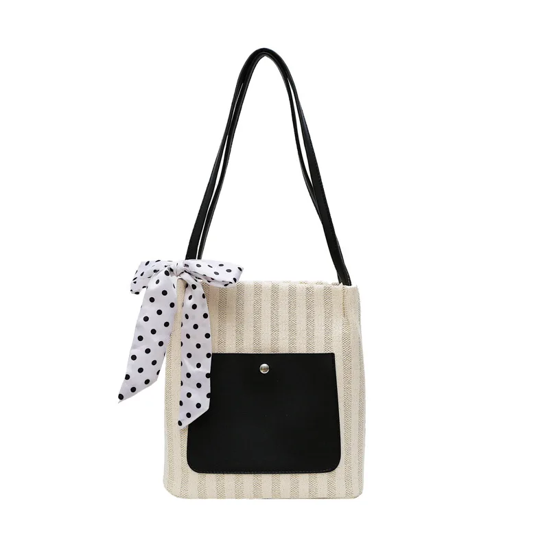 

Big Bag Women's 2020 New Style Canvas Silk Scarves Casual Tote Bag Western Style Messenger Bag