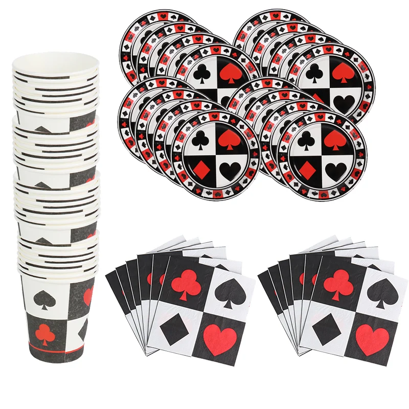 MEIDDING Казино Карта ночной день рождения принадлежности одноразовая посуда