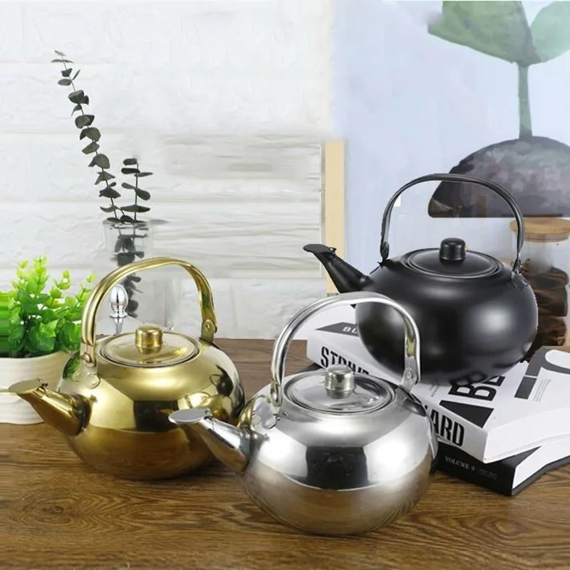Stainless Steel Thick Teapot Handle Pot Wine with Filter Linglong Hotel Home Kettle | Дом и сад